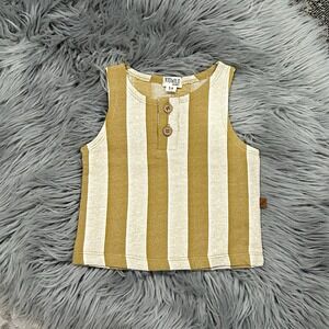 KIDWILD Organics Mustard Yellow Striped Tank‎ Top Size 3-6 Month